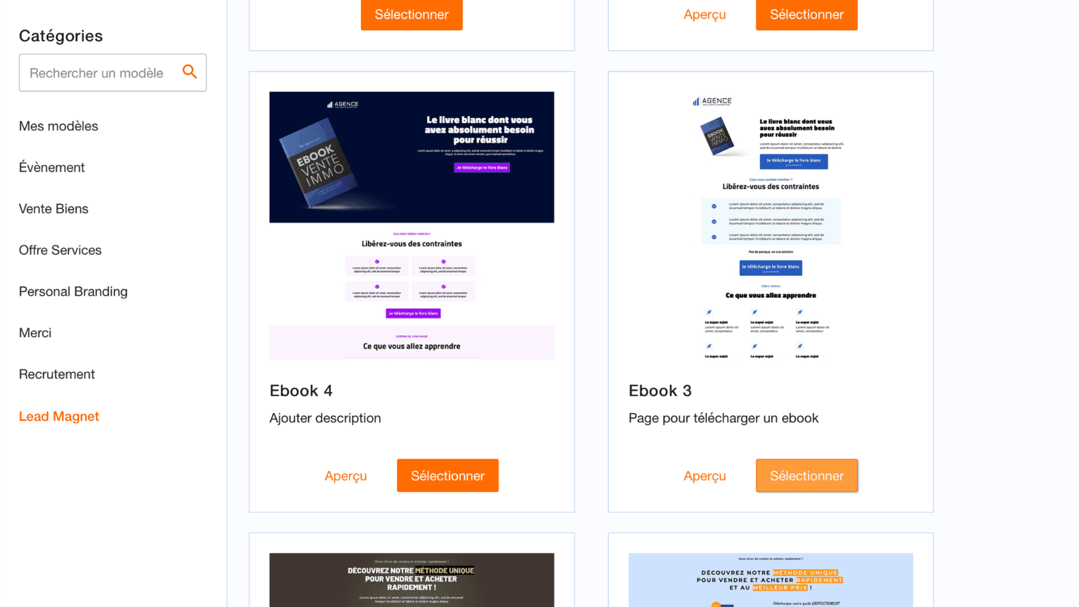 Prospeneo : templates de tunnels de vente