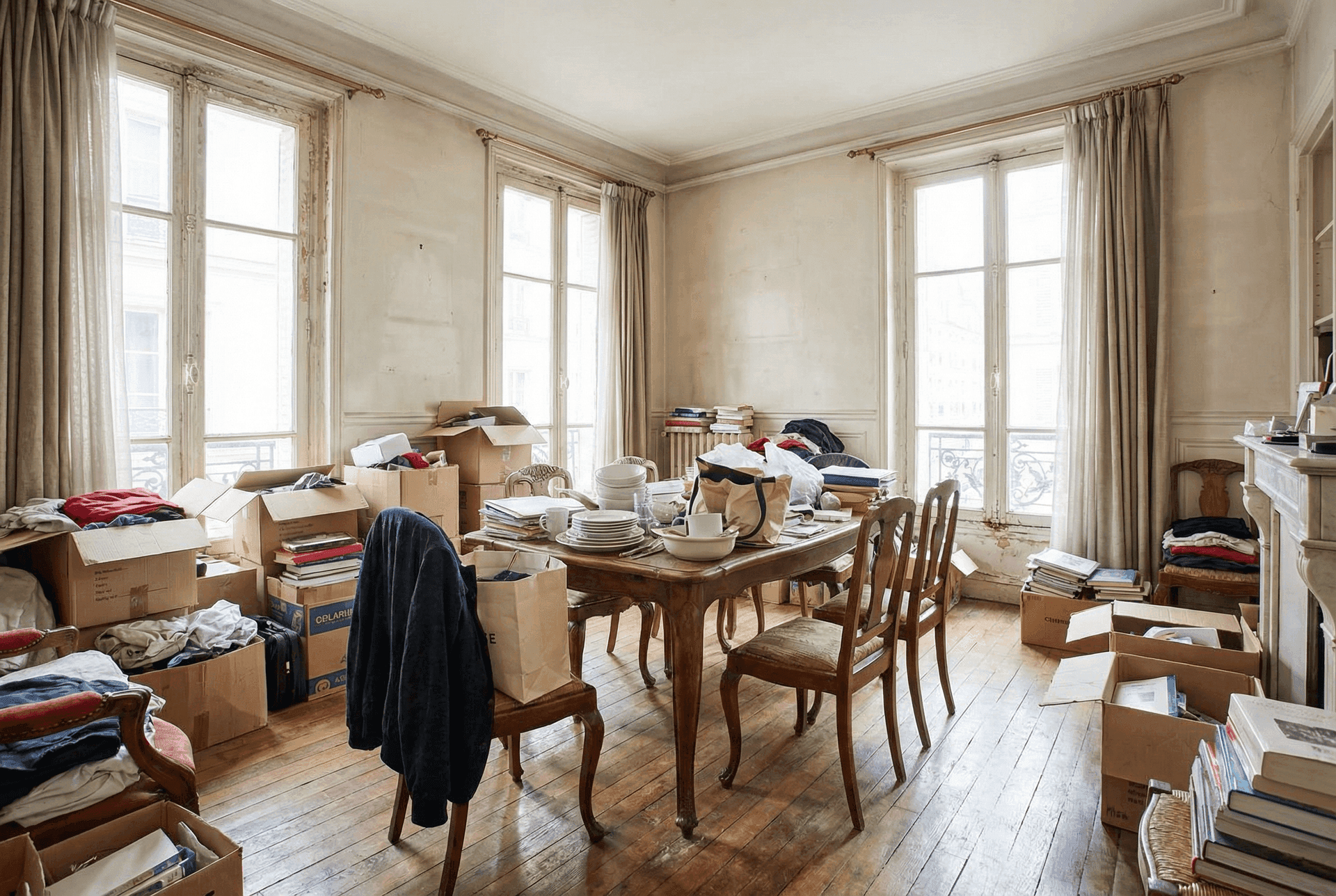 Pièce encombrée